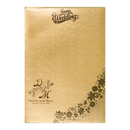 Gold Floral Padded Wedding Card-KSSC2062