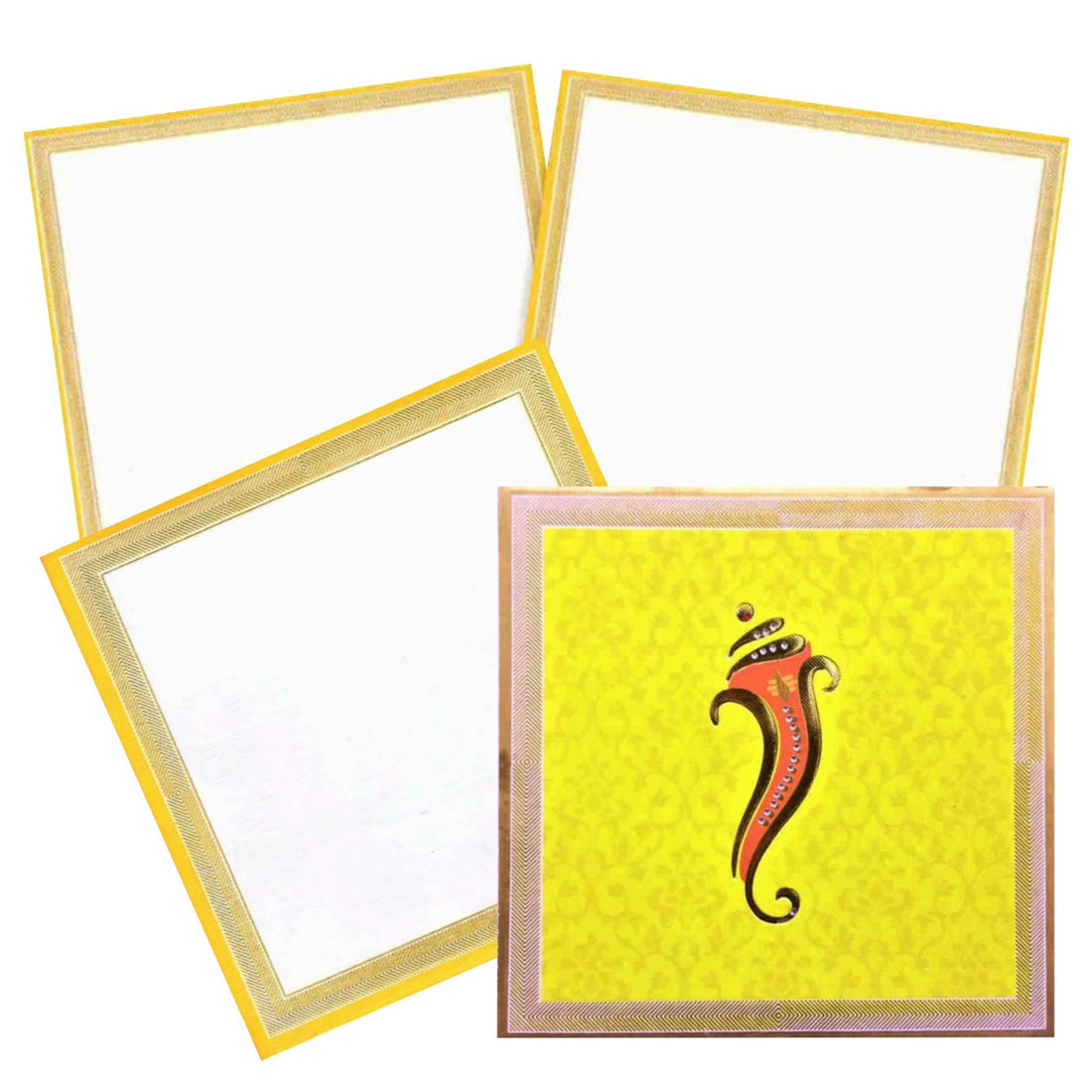 Yellow Ganesha Invitation Card-KNKZ0675