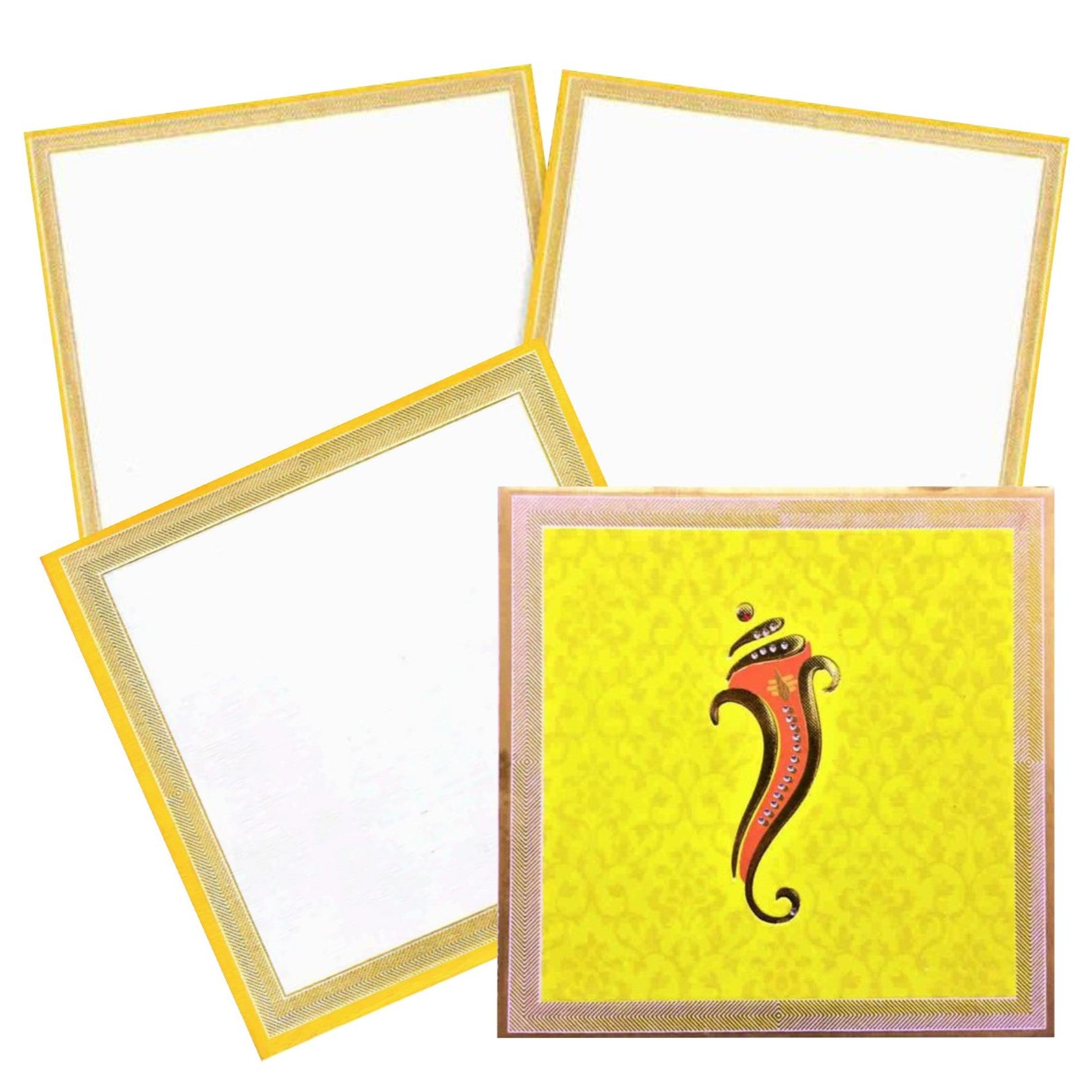 Yellow Ganesha Invitation Card-KNKZ0675