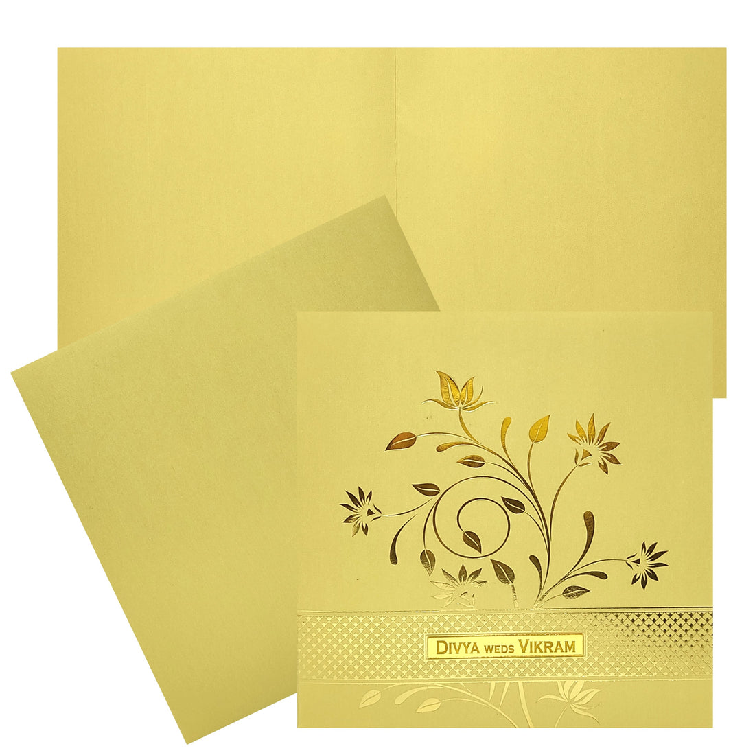 Gold Floral Invitation Card