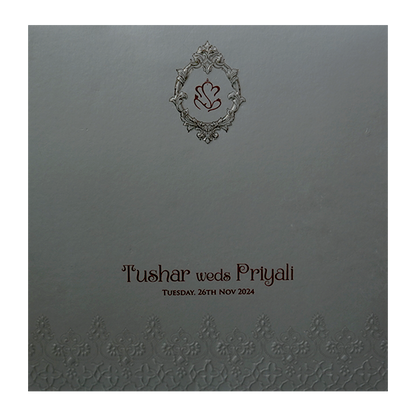 Light Grey MDF Wedding Card-KPR09330