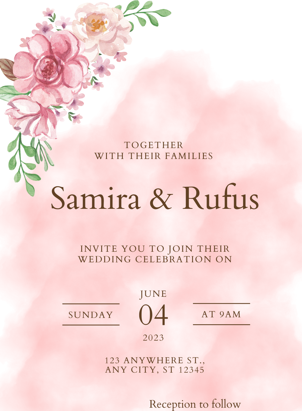 Pastel Floral Muslim Wedding Invitation-AAMWI003