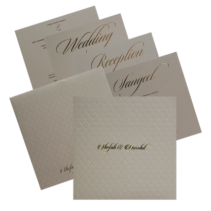 Light Brown Embossed Padded Invitation Card-King of Cards