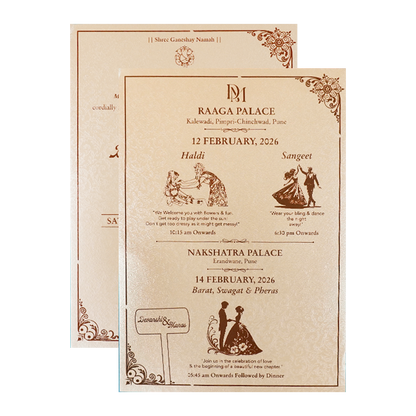 Buy Gold Floral Padded Wedding Card