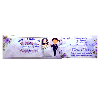 Lavender Floral Bride Groom Slide Invitation Card-King of Cards