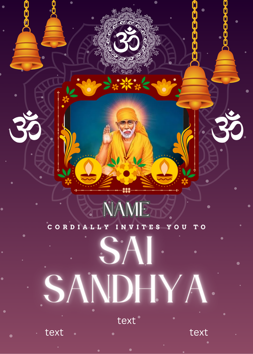 Navy Blue Sai Sandhya Invitation-AASSI004