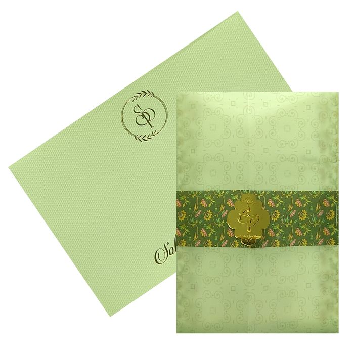 Green Floral Tracing Sheet Invitation Card-King of Cards