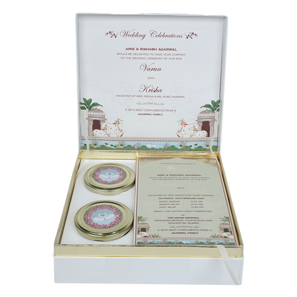 Maroon Royal Palace Wedding Invitation Box-KMMEX8320