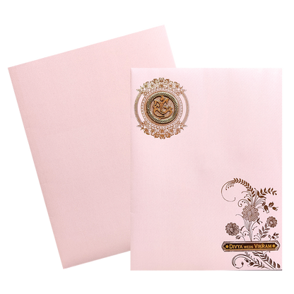 Pink Floral Single Sheet Marriage Card-King of Cards