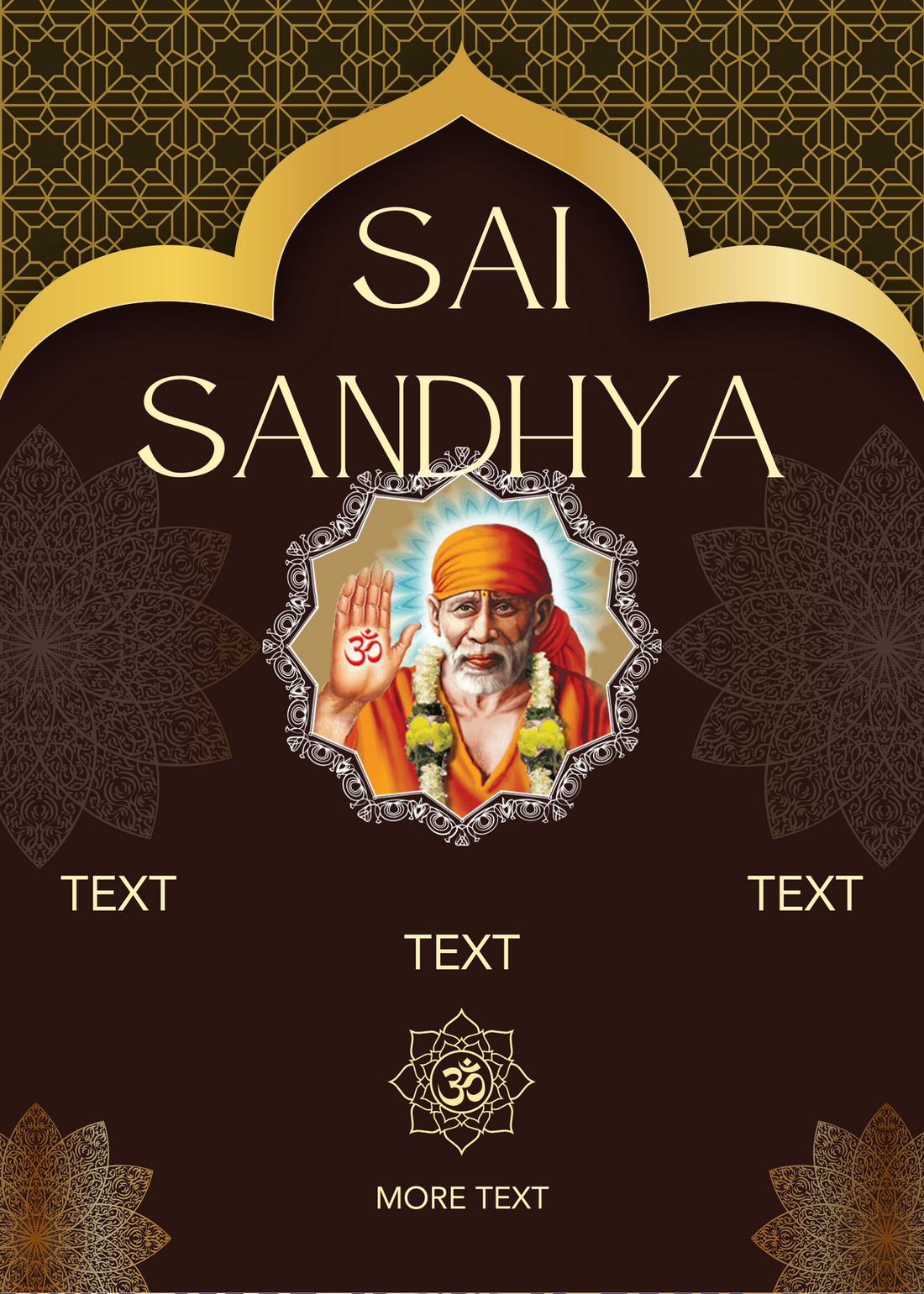Brown Floral Sai Sandhya Invitation-AASSI003