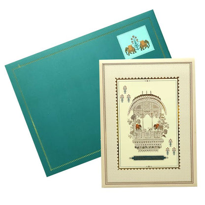 Cream Arch Padded Invitation Card-King of Cards