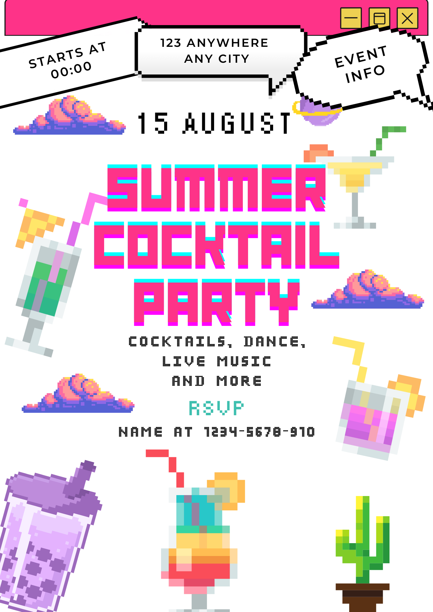 White Summer Sizzle Cocktail Party Invitation-King of Cards