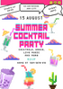 White Summer Sizzle Cocktail Party Invitation-King of Cards