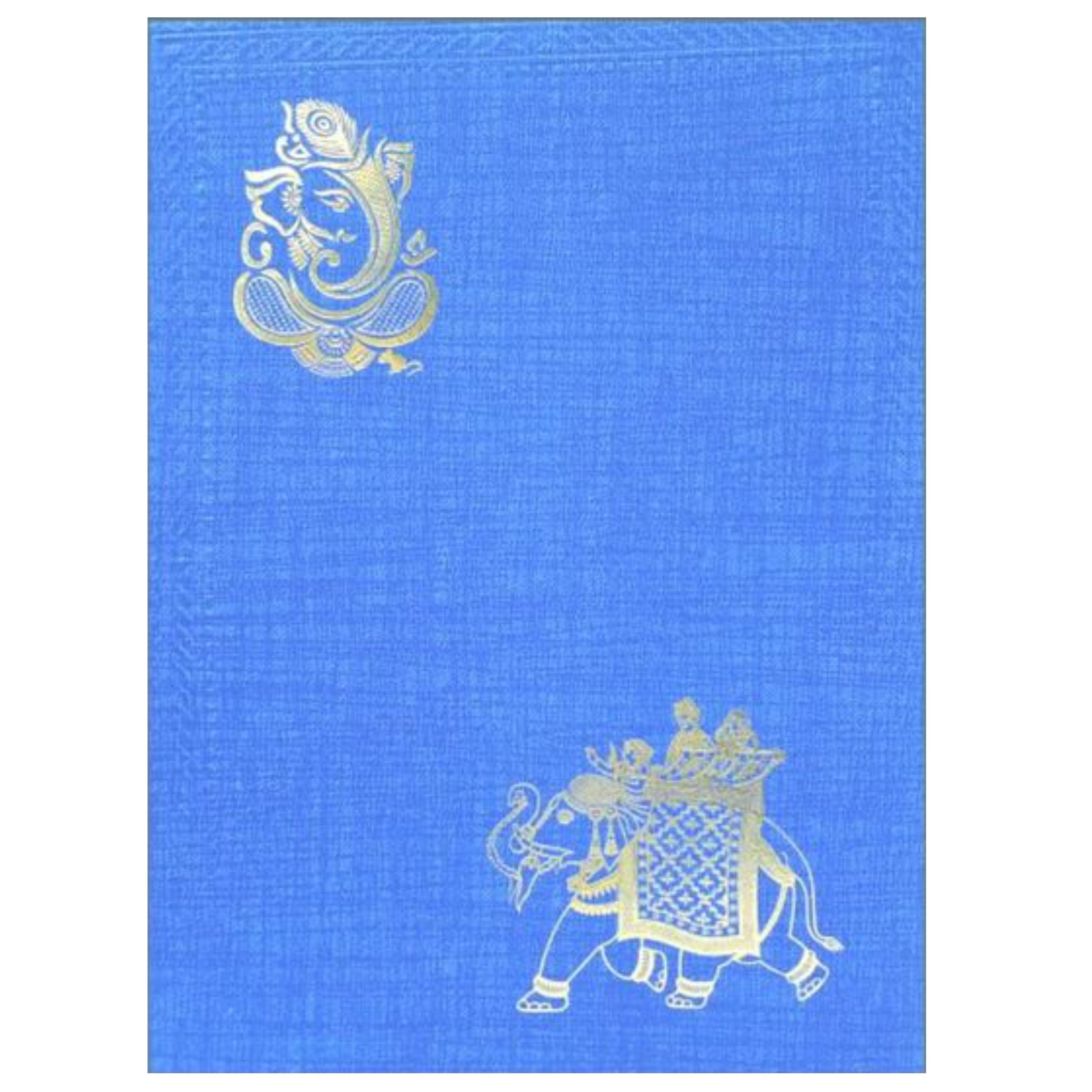 Blue Elephant Gold Foiling Invitation-King of Cards