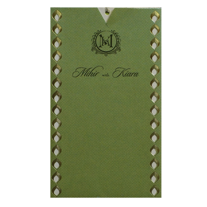 Beige Olive Green Single Invitation-King of Cards