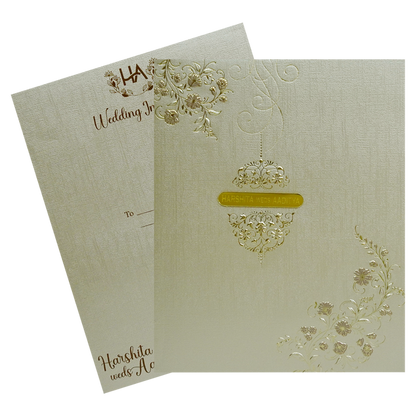 Metallic Brown Padded Wedding Card-King of Cards