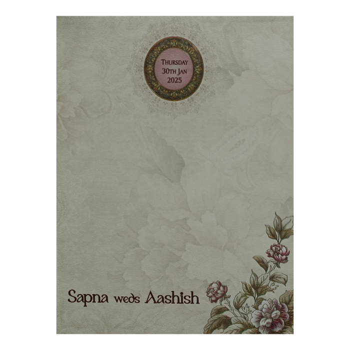 Cream Floral Invitation-King of Cards