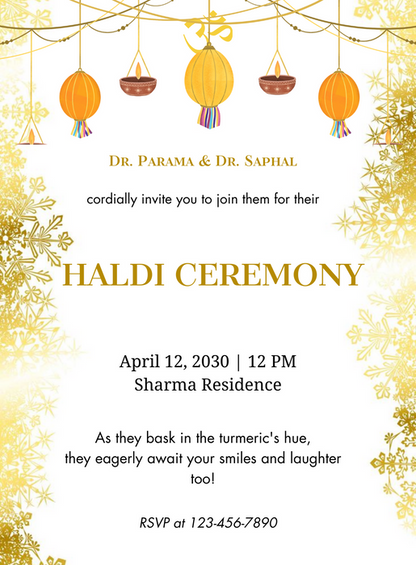 Festive Celebrate Haldi Ceremony Invitations-AAHCI035