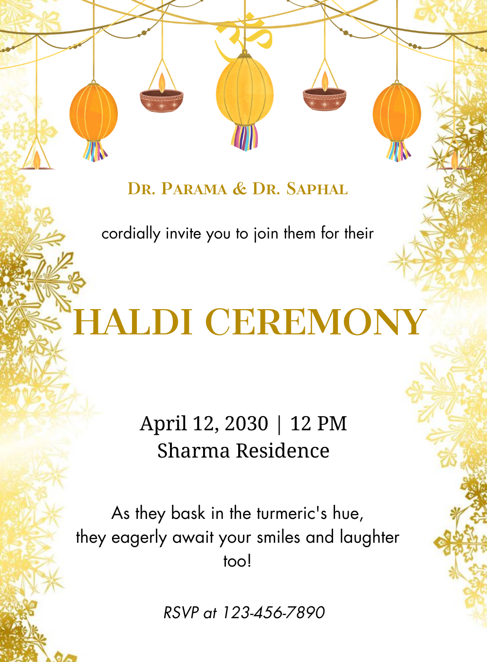 Festive Celebrate Haldi Ceremony Invitations-AAHCI035