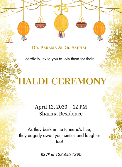 Festive Celebrate Haldi Ceremony Invitations-AAHCI035