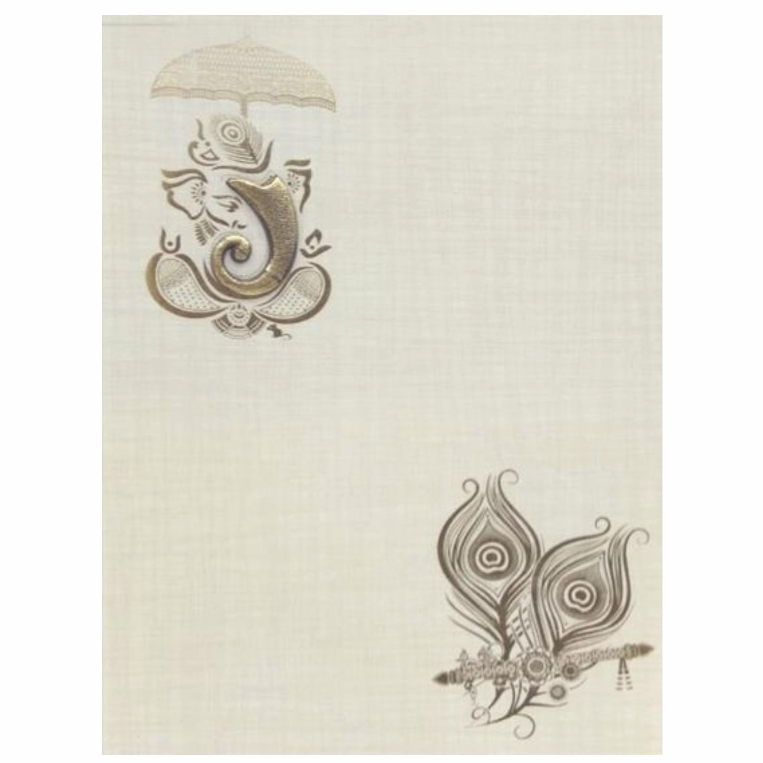 Grey Peacock Feather invitation Card-King of Cards