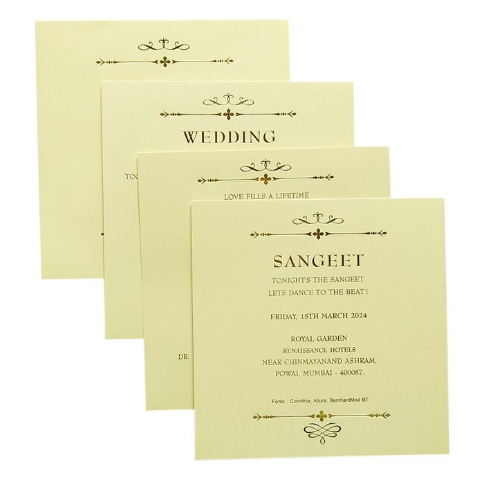 Sandal Laser Cut Padded Invitation Card-King of Cards