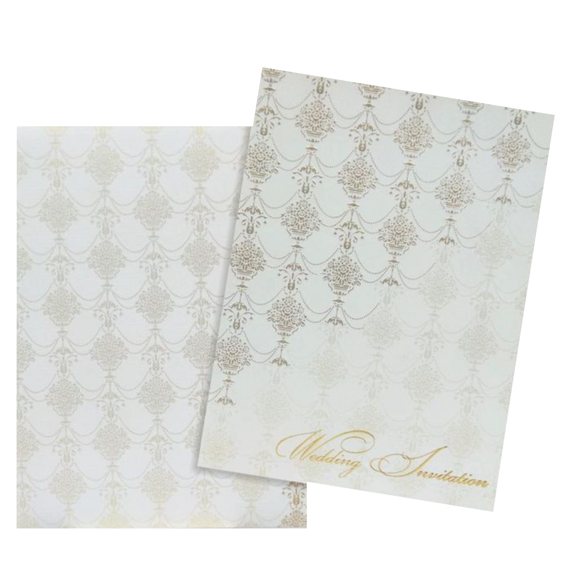 White Floral Invitation Card-KNK1191