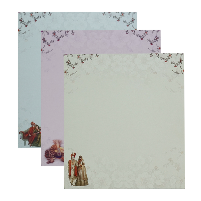 Peach Cream Elephant Padded Wedding Card-King of Cards