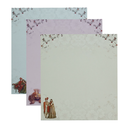 Peach Cream Elephant Padded Wedding Card-King of Cards