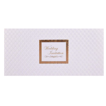 Gold Foiling With Embossed Design Wedding Card - KNK4849