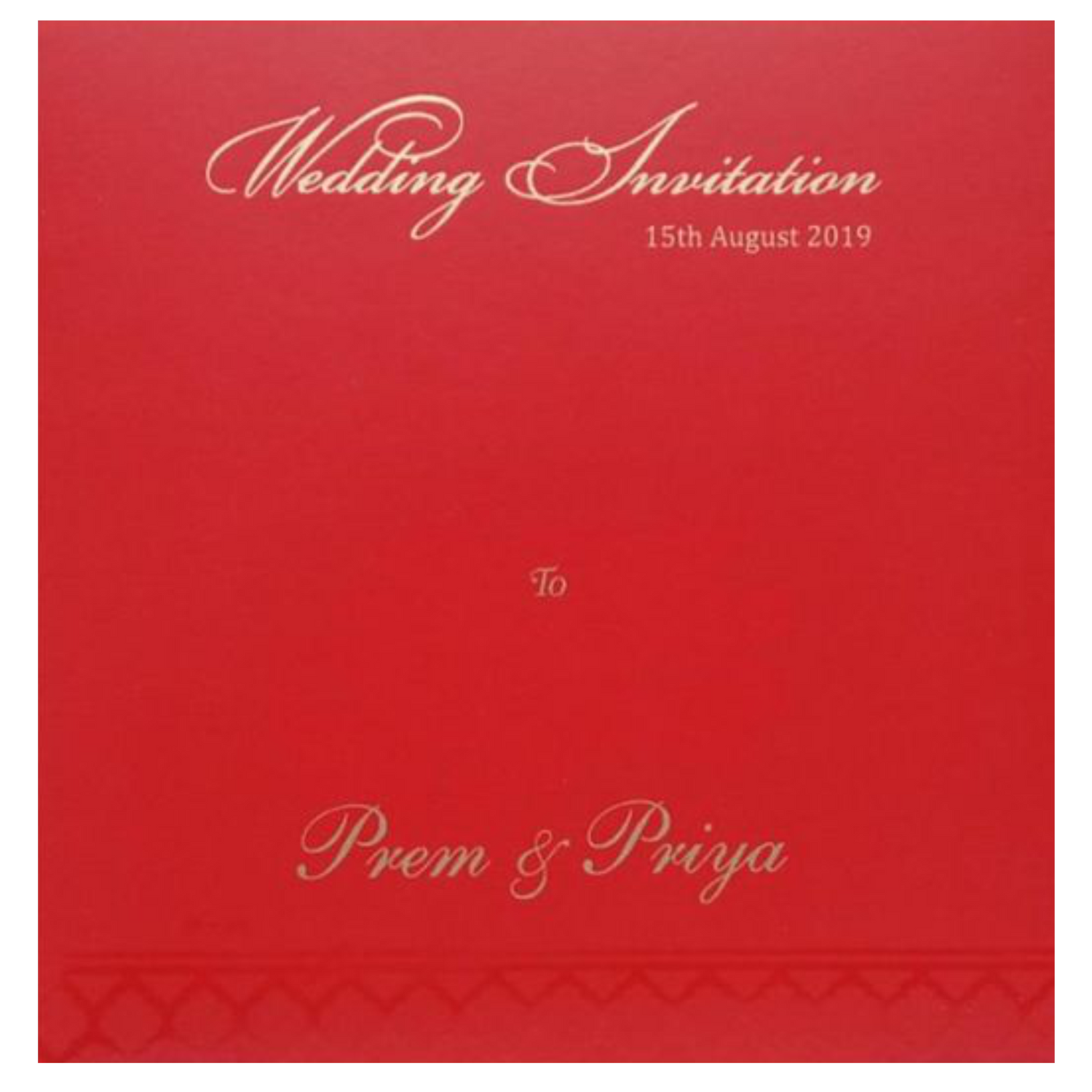Royal Red Shading With Elephant Theme Wedding Card - KND8004R