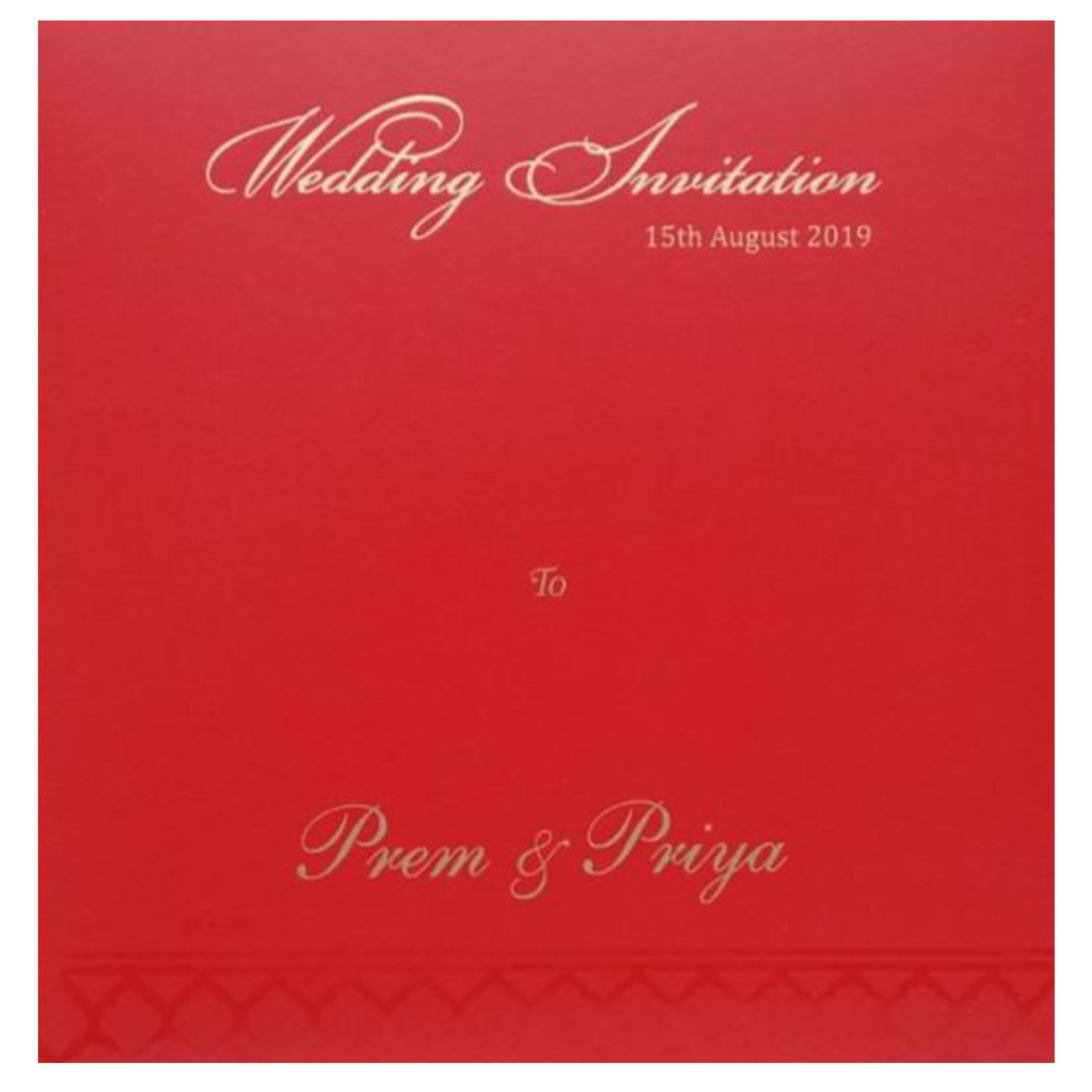 Royal Red Shading With Elephant Theme Wedding Card - KND8004R