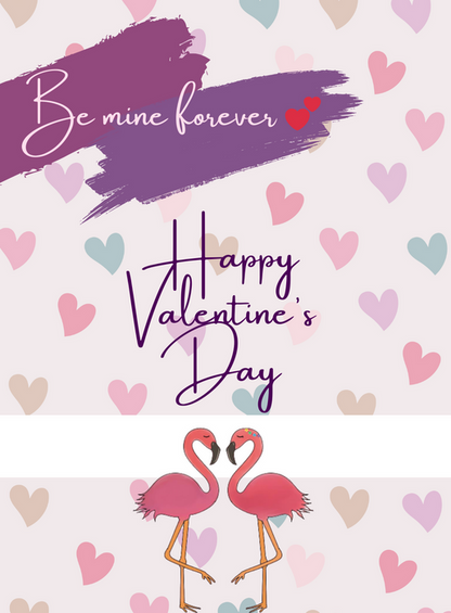 Flamingos Hearts Valentine s day Invitation-AAVAl005