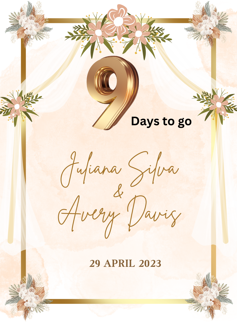 Floral Arch Countdown Invitation-AACDI006