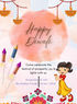 Floral Diya Diwali Invitations-AADWI016