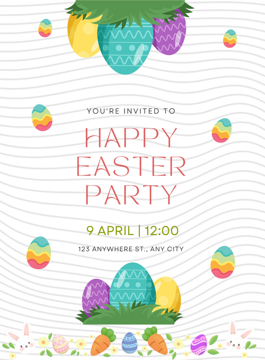 Floral Fantasy Easter Invitation-AAEAS005