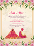 Floral Flute Gujarati Wedding Invitation&