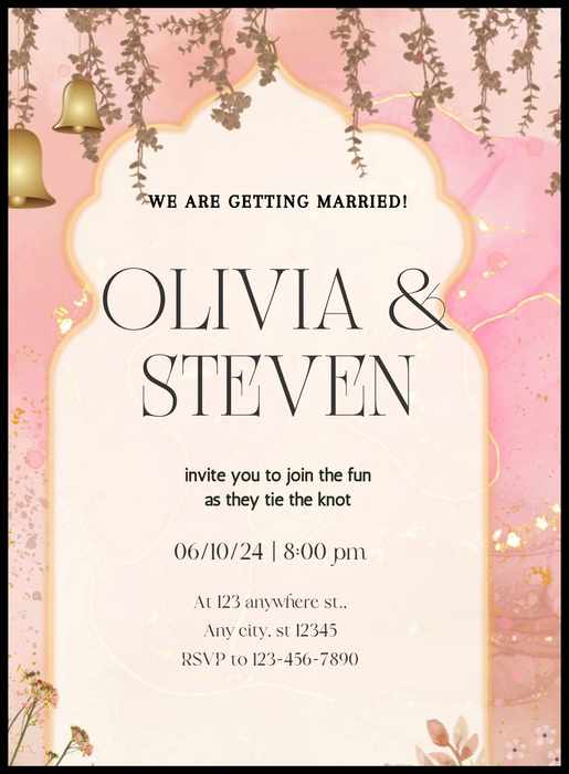 Floral Hanging Floral wedding Invitation-AAFWI010