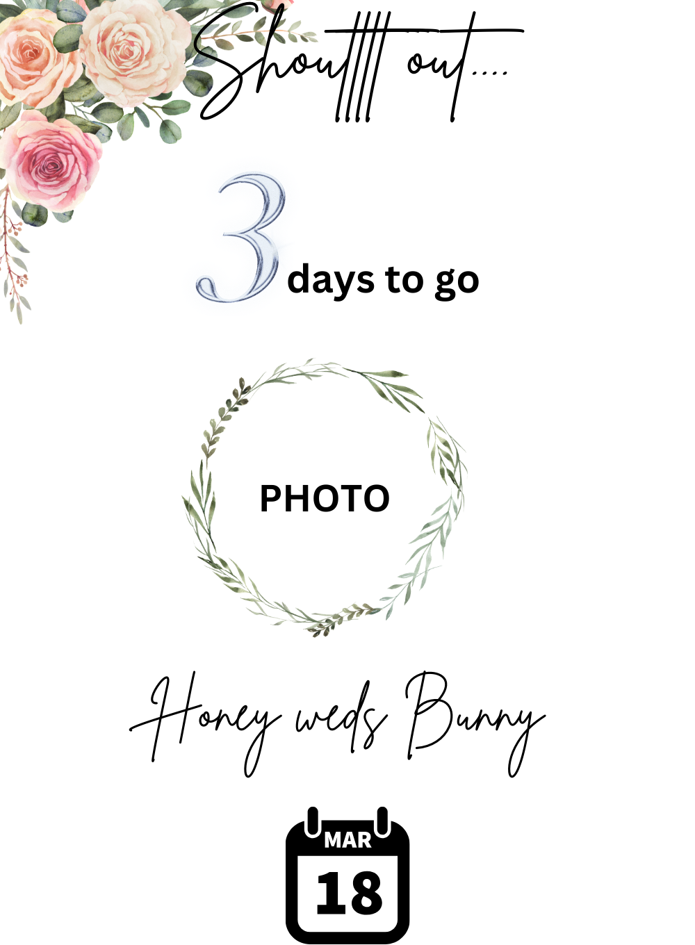 Floral Honey Countdown Invitation-AACDI008