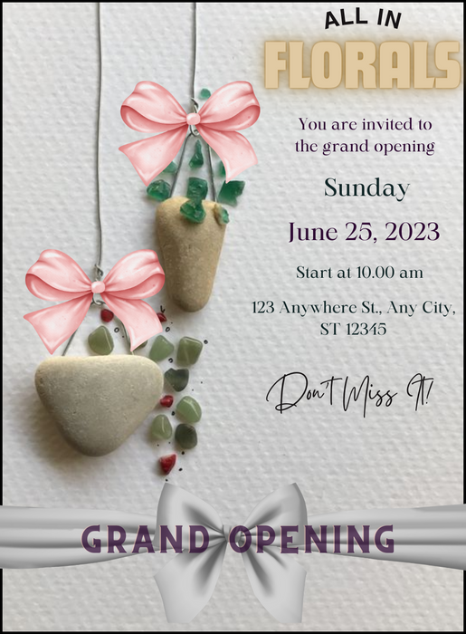 Floral Watercolor Grand Opening Invitation-AAGOI009