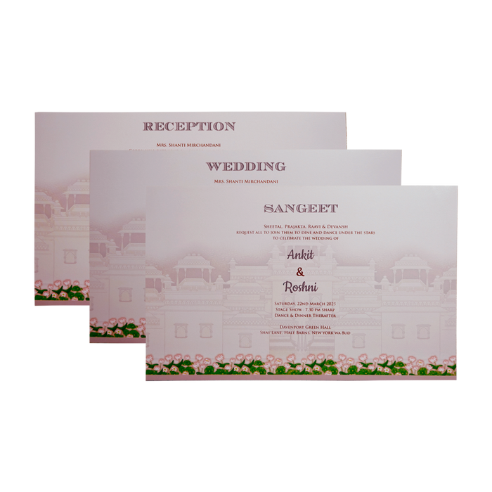 Peach Royal Padded Wedding Invitation-King of Cards