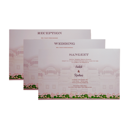 Peach Royal Padded Wedding Invitation-King of Cards