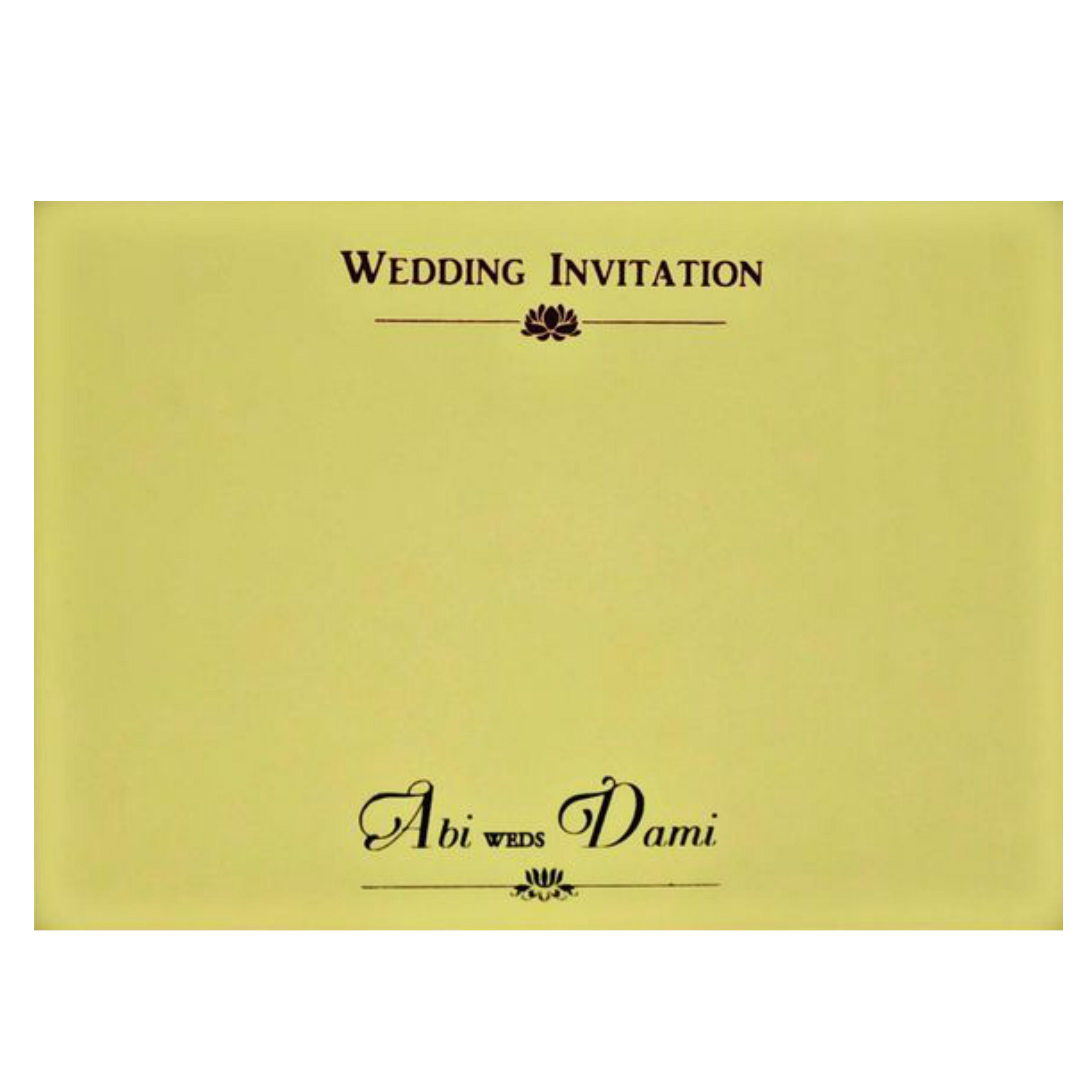 Cream Stiff Board Padded Invitation-KNPR3501C