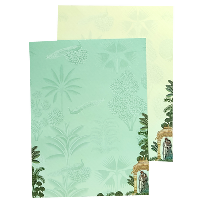 Green Arch Bride Groom Nameplate Marriage Card-KNKM8203