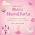 Pink Castle Princess & Fairytale Invitation-AAPAF001