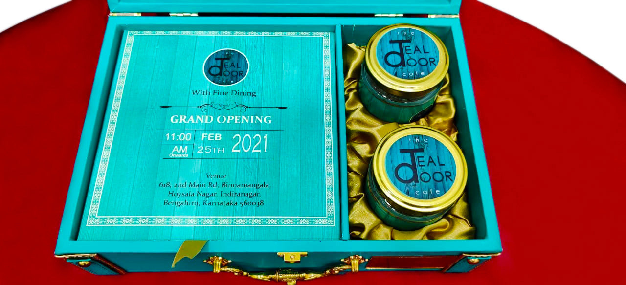 Light Green Ultra Premium Corporate Invitation With Sweet Bowls-KNKUP040