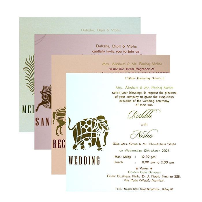 Maroon Ganesha Wedding Invitation-King of Cards