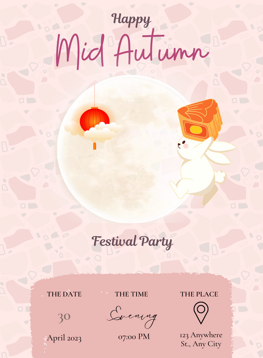 Fuchsia Fun mid-autumn festival Invitation-AAMID006