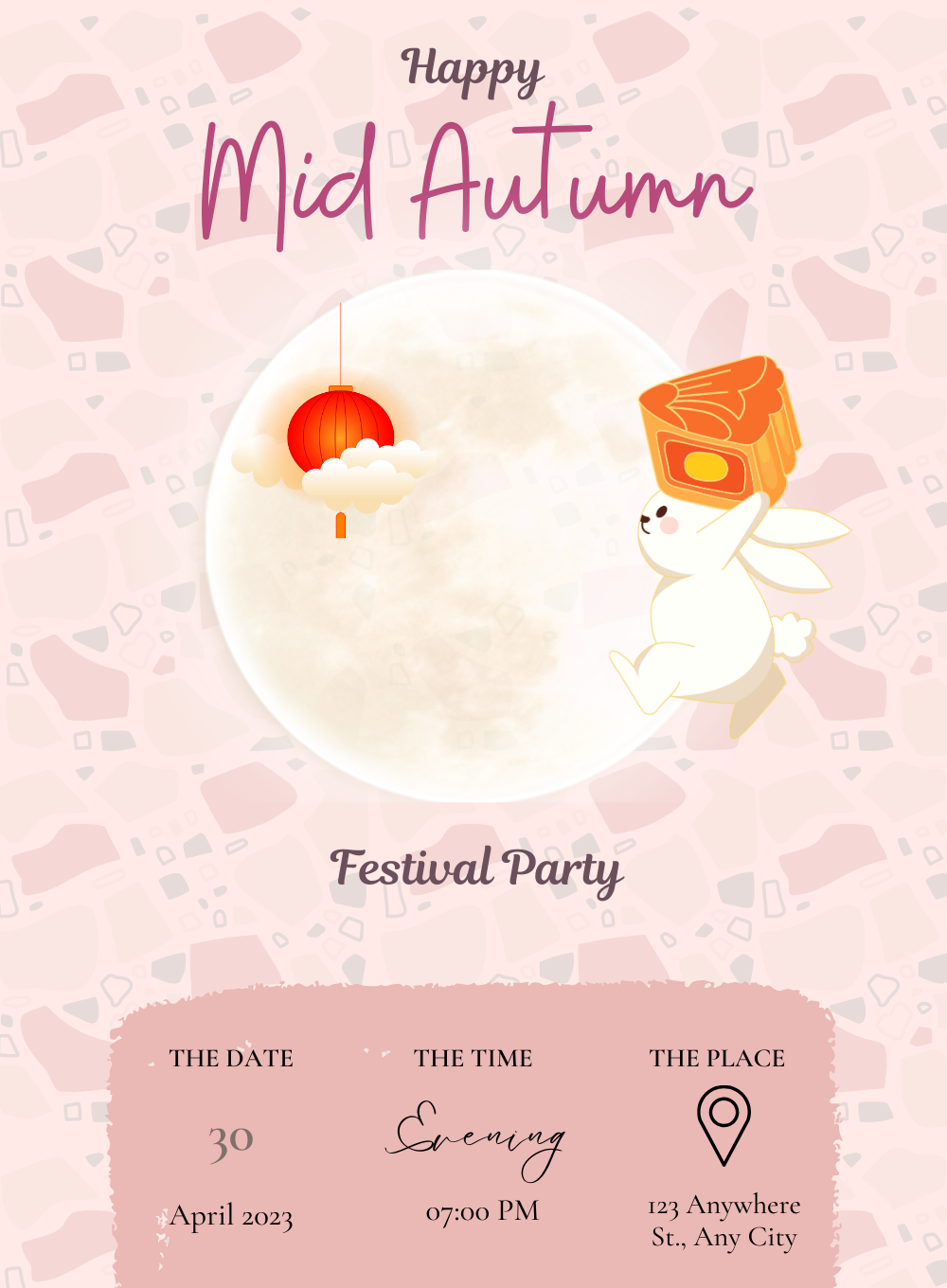 Fuchsia Fun mid-autumn festival Invitation-AAMID006