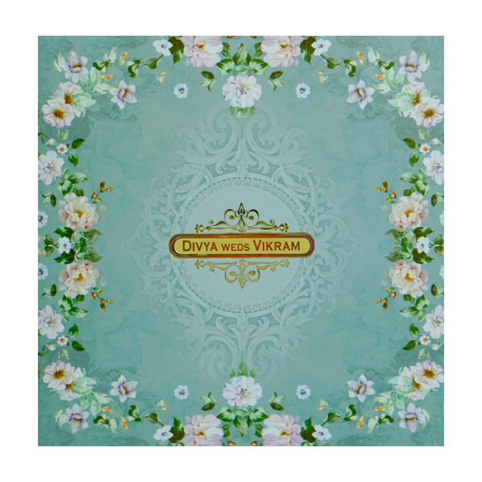 Berry Blue Floral Offset With Name Plate-KNKBY5407-King of Cards